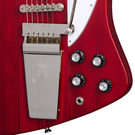 Epiphone 1963 Firebird V Maestro Vibrola in Cherry with Hard Case