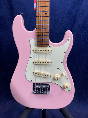 Jet Guitars JS-300 Mini S-Type 3/4 Size in Pink