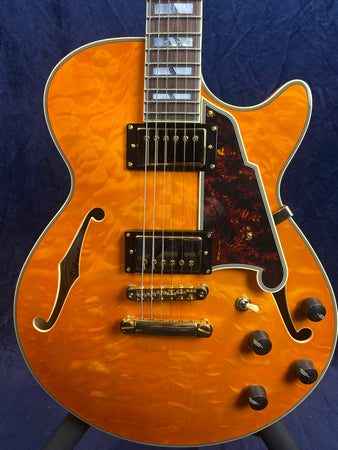 D'Angelico Excel SS XT Single Cut Semi-hollow Vintage Natural Quilt
