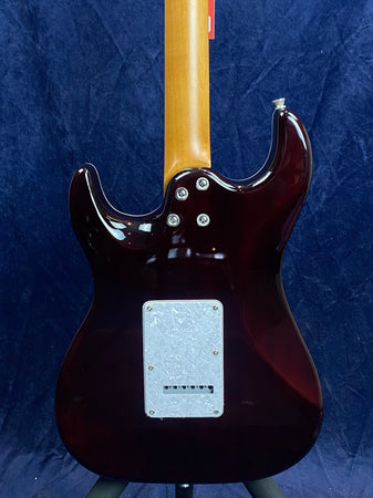 Jet Guitars JS-450R S-Type HSS Spalted Top in Quilt Trans Brown