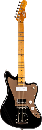 Jet Guitars JJ-350 Offset Electric Guitar H-P90 in Black