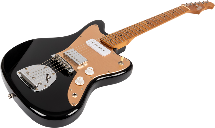 Jet Guitars JJ-350 Offset Electric Guitar H-P90 in Black