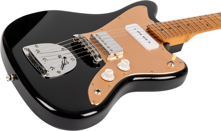 Jet Guitars JJ-350 Offset Electric Guitar H-P90 in Black
