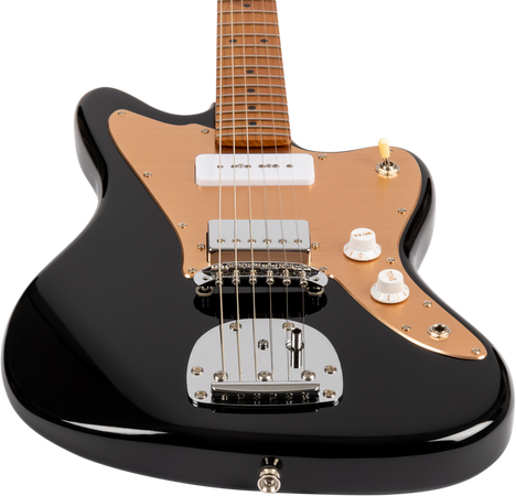Jet Guitars JJ-350 Offset Electric Guitar H-P90 in Black