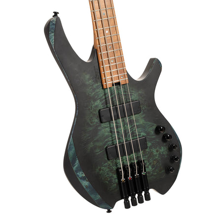 Cort Space 4 Headless 4 String Bass in Star Dust Green in Bag