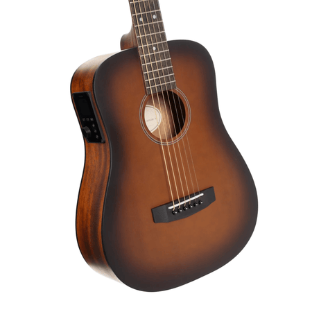 Cort Earth GO HyVibe Smart Guitar Solid Top in Open Pore Brown Burst