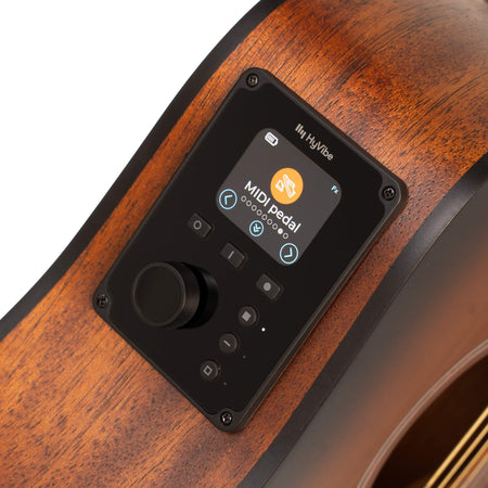 Cort Earth GO HyVibe Smart Guitar Solid Top in Open Pore Brown Burst