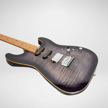 Cream T Guitars Polaris Custom HSS in Black Hole Burst with Case