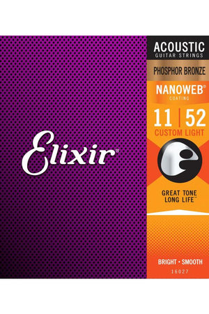 Elixir 16027 Phosphor Bronze Custom Light 11-52 - The Guitar Store - The Home Of Tone