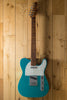 Gordon Smith Classic T Double Bound Dark Roasted Flame Maple Neck in Metallic Blue with Case