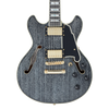 D'Angelico Excel Mini DC Double Cut Stop-bar in Black Dog with Hard Case