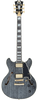 D'Angelico Excel Mini DC Double Cut Stop-bar in Black Dog with Hard Case