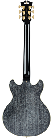D'Angelico Excel Mini DC Double Cut Stop-bar in Black Dog with Hard Case