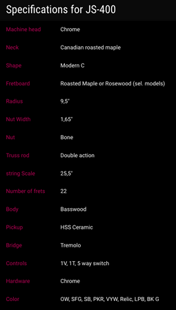 Jet Guitars JS-400R S-Type HSS Electric Guitar in Pink