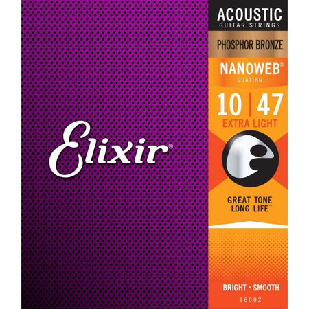 Elixir 16002 Phosphor Bronze Extra Light 10-47 - The Guitar Store - The Home Of Tone