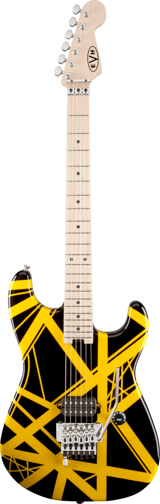 EVH Striped Series Black Yellow Stripe Maple Neck