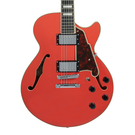 D'Angelico Premier SS Single Cut Semi-hollow with Stop-Tail Tailpiece in Fiesta Red - The Guitar Store - The Home Of Tone