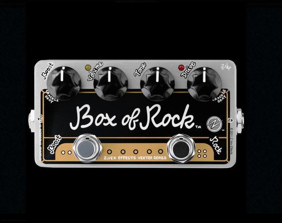 Zvex Vexter Box Of Rock 2 in 1 Boost and Distortion Pedal - theguitarstoreonline