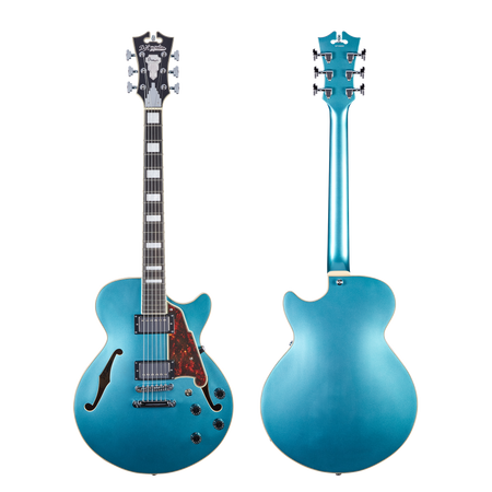 D'Angelico Premier SS Single Cut Semi-hollow with Stop-bar Tailpiece in Turquoise