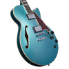 D'Angelico Premier SS Single Cut Semi-hollow with Stop-bar Tailpiece in Turquoise