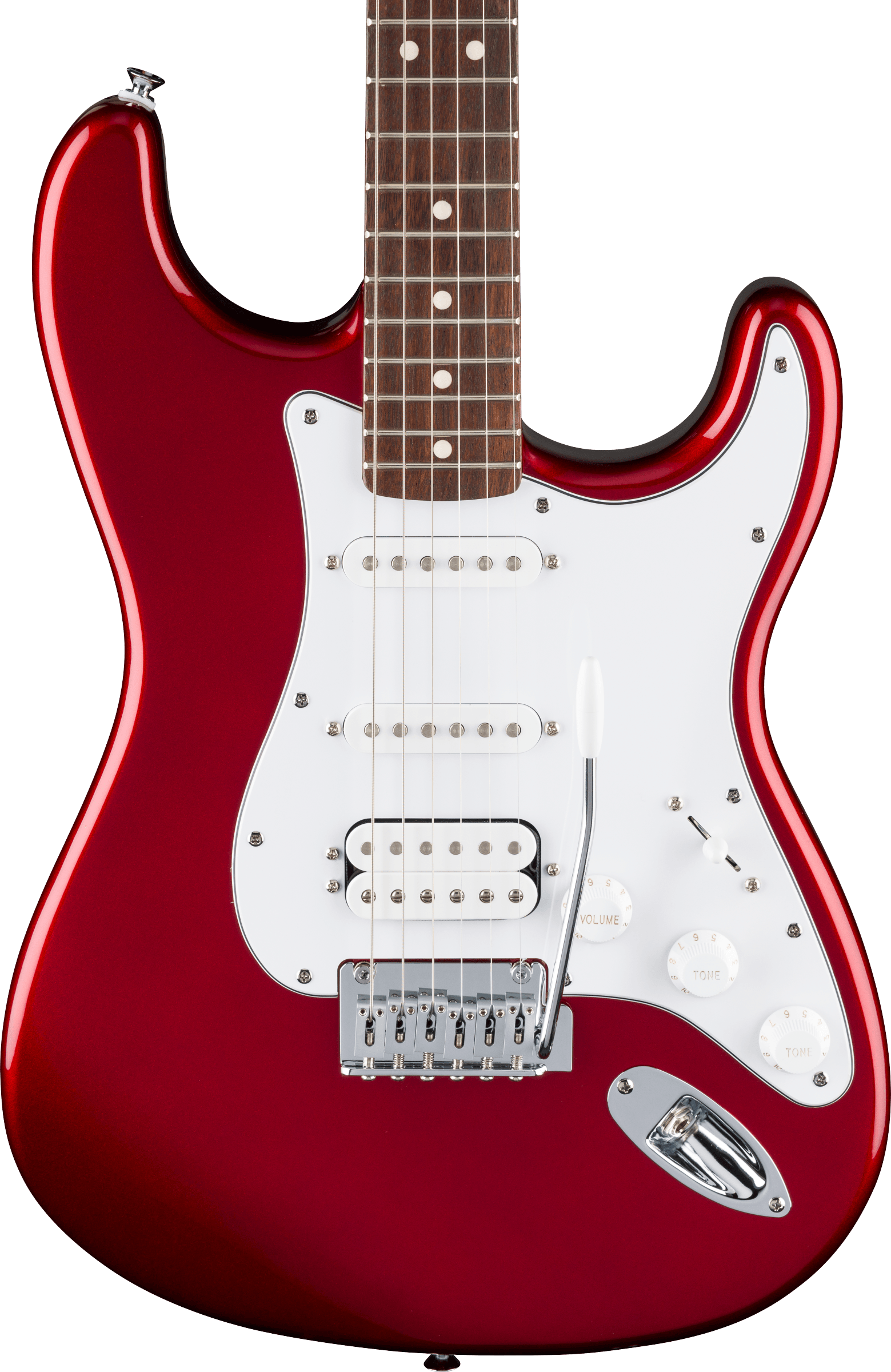 Fender Standard Series Stratocaster HSS Laurel Fingerboard White PG in Candy Cola