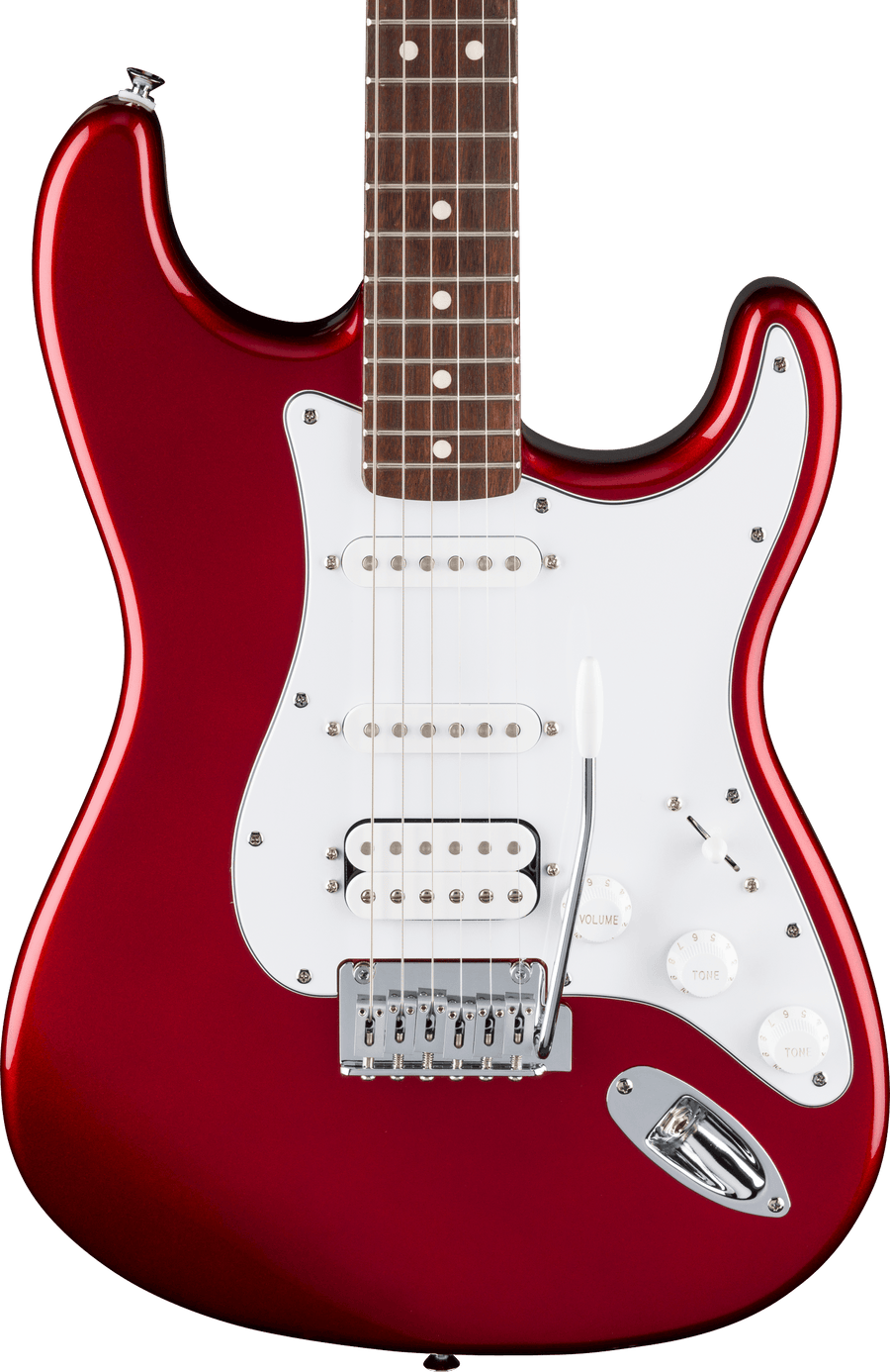 Fender Standard Series Stratocaster HSS Laurel Fingerboard White PG in Candy Cola