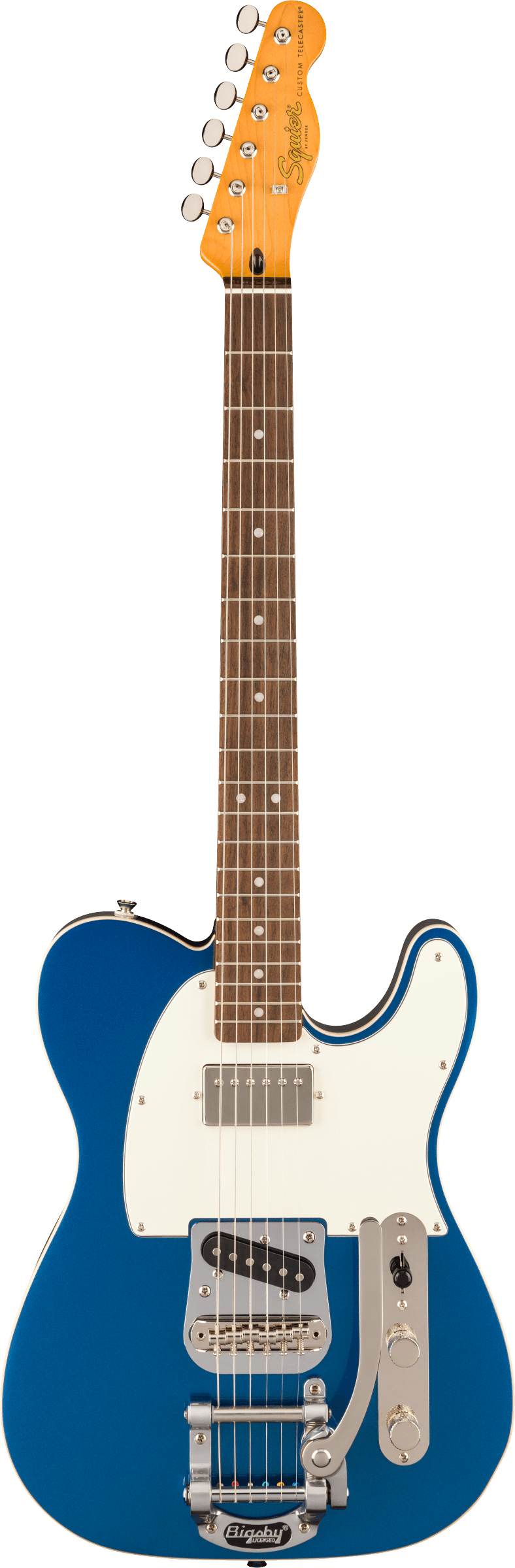 Squier Classic Vibe Telecaster Custom des années 60 SH Bigsby Plaque de protection parchemin bleu lac Placid