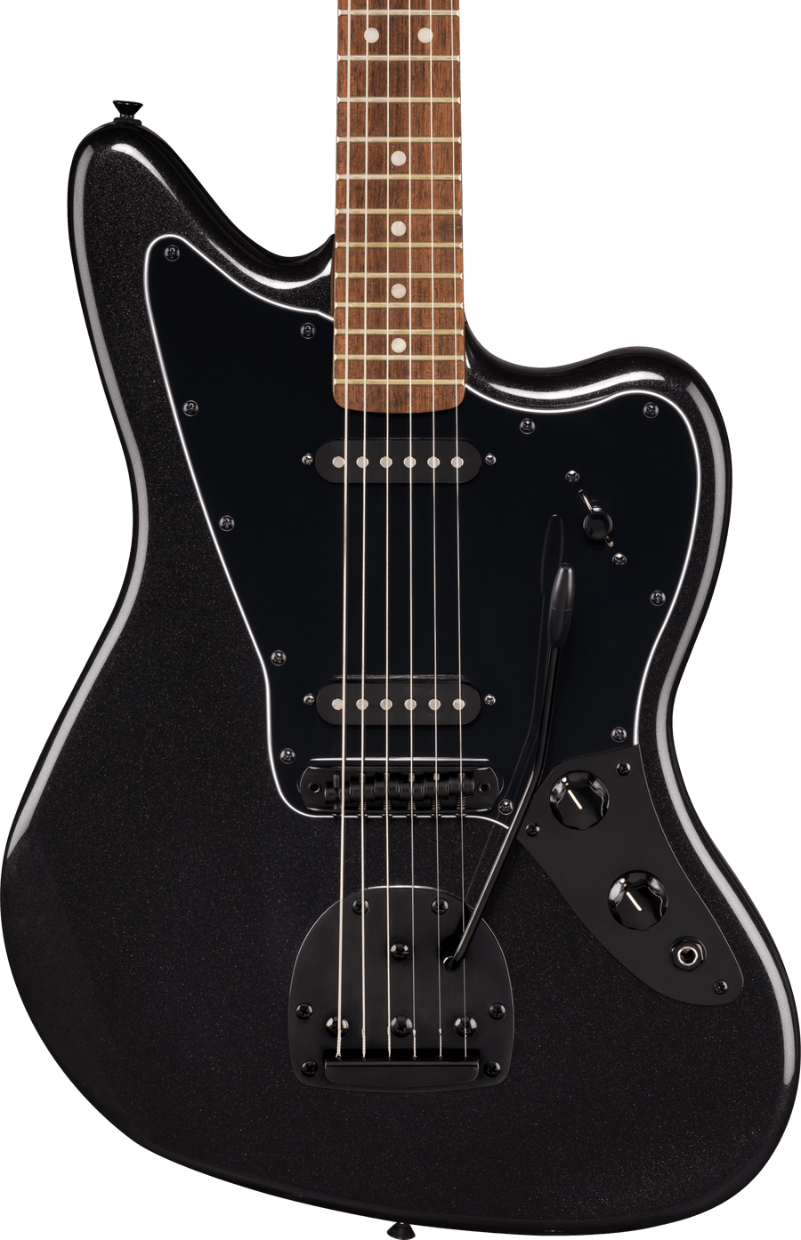 Squier Limited Edition Affinity Jaguar Laurel Fretboard HH in Metallic Black