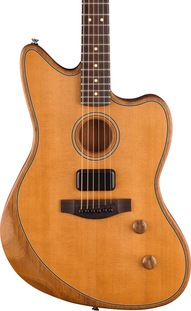 Fender Acoustasonic Standard Jazzmaster Acoustic Electric Guitar in Aged Natural