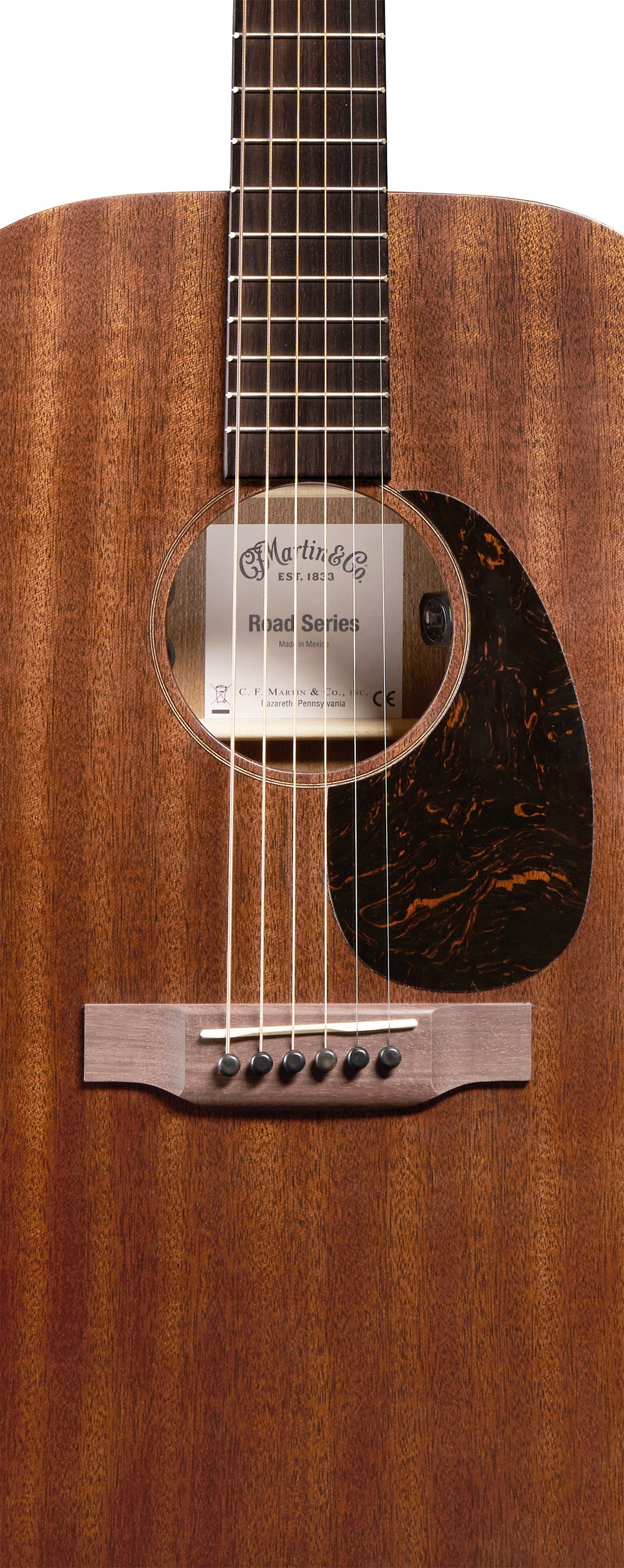 Martin 000-10E Road Series Guitare de concert rétro tout en sapelli avec étui souple