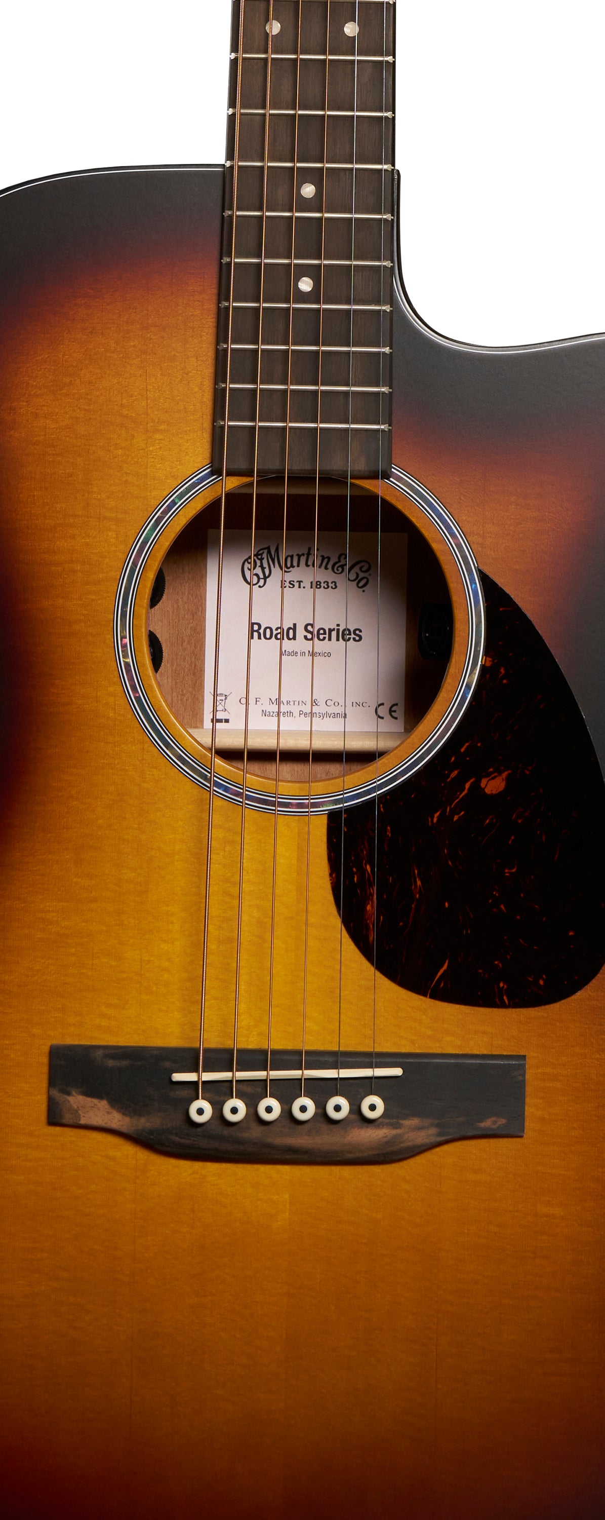 Martin OMC-10E Modern Road Series Orchestra Model Cutaway in Modern Burst