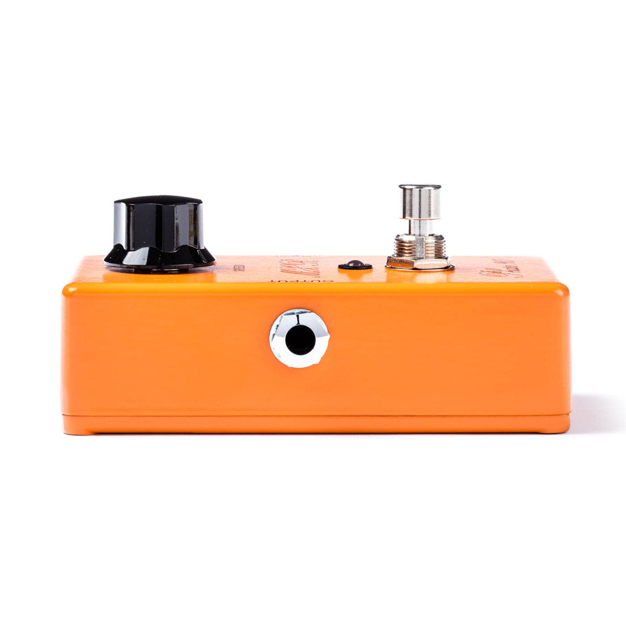 Orange FX pedal with one large black knob, a metal footswitch, and a single input jack on the front panel.