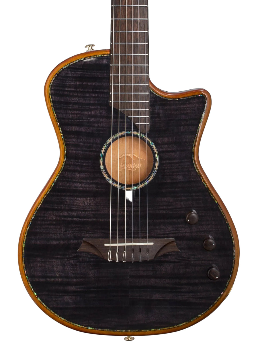 Bromo Fusion Craft BEN2C Electric Nylon Hollowbody Cutaway in Black