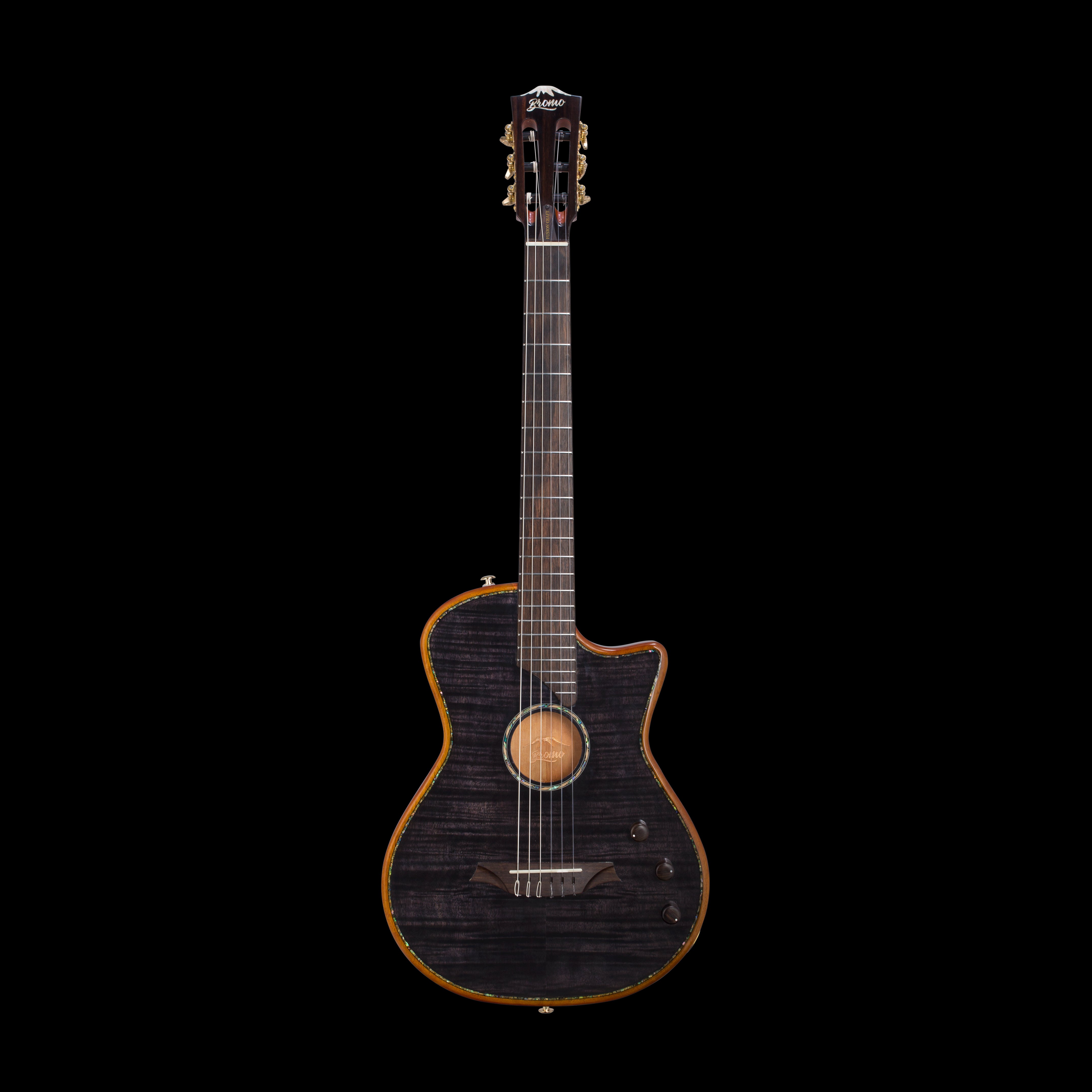 Bromo Fusion Craft BEN2C Electric Nylon Hollowbody Cutaway in Black
