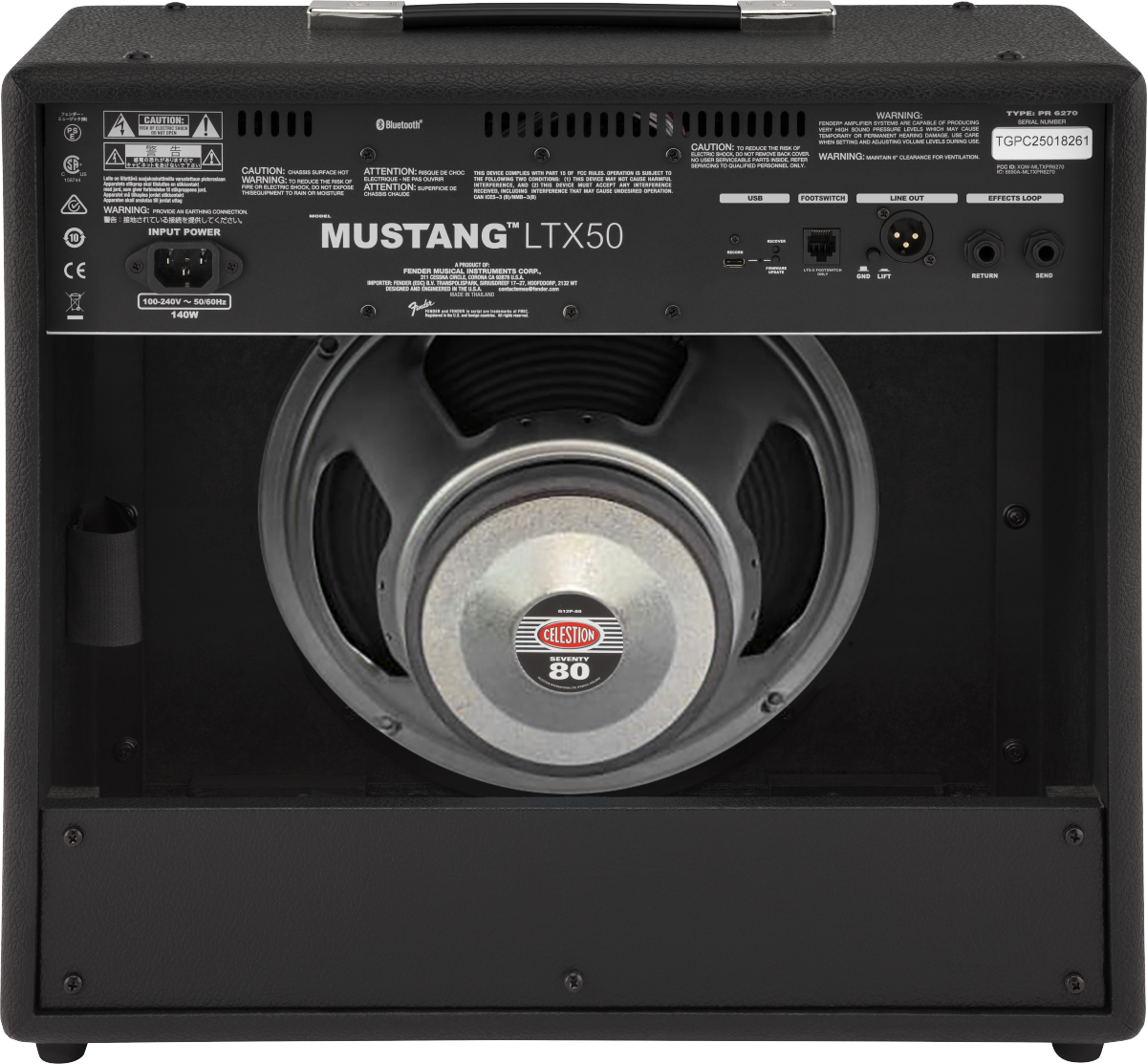 Fender Mustang LTX50 Combo Amplifier in Black
