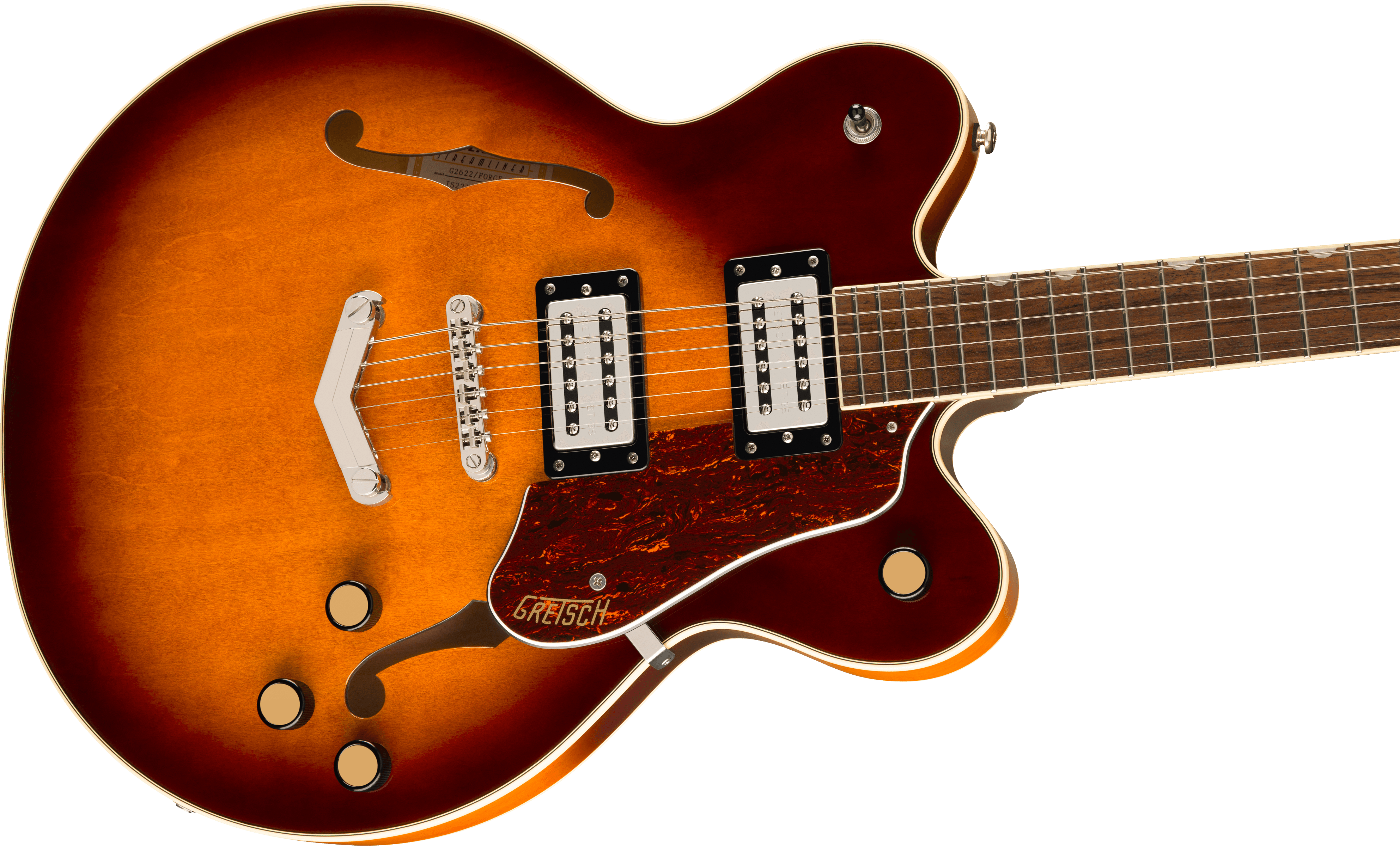 Gretsch G2622 Streamliner Center-Block Double Cut V-Stoptail Bridge in Forge Glow