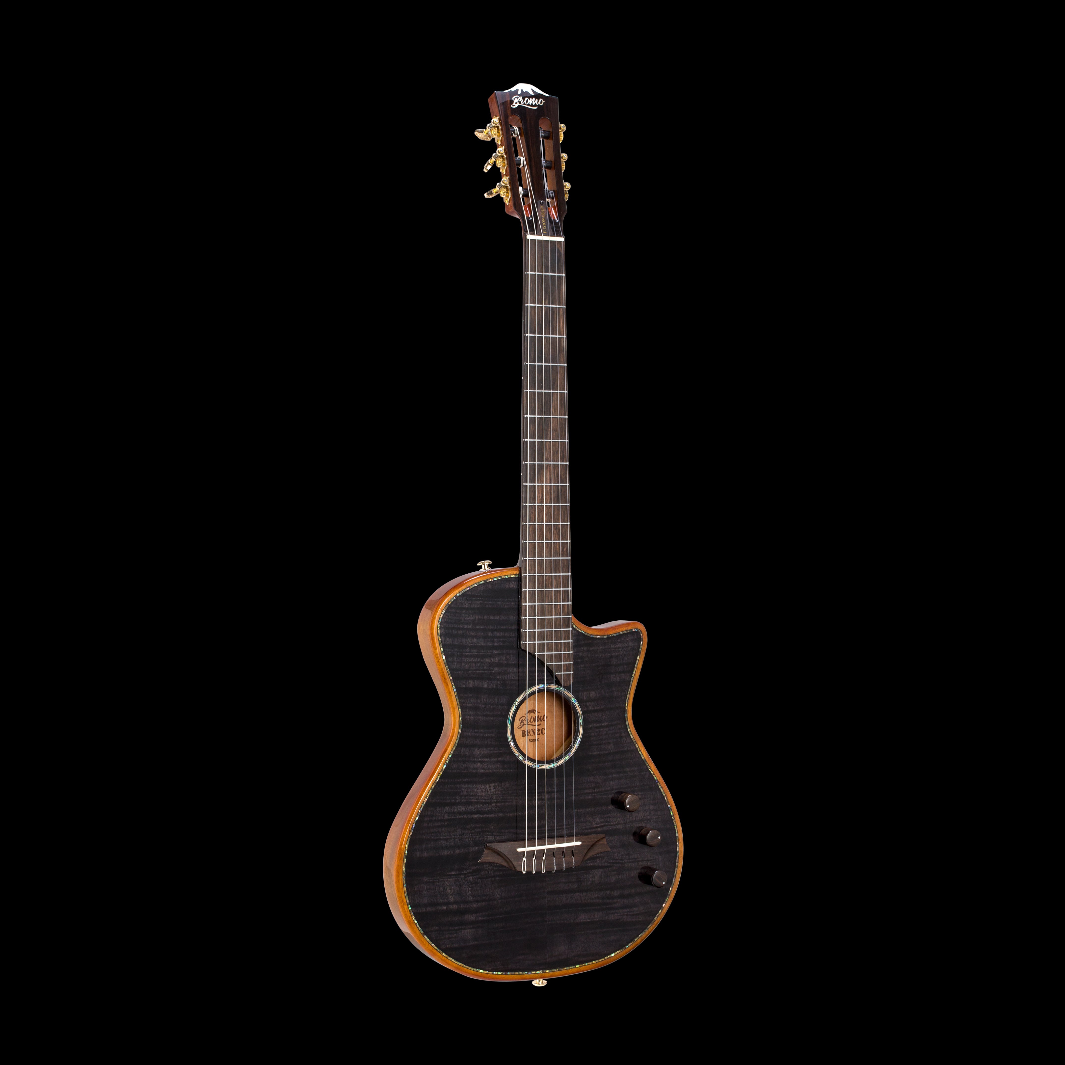 Bromo Fusion Craft BEN2C Electric Nylon Hollowbody Cutaway in Black