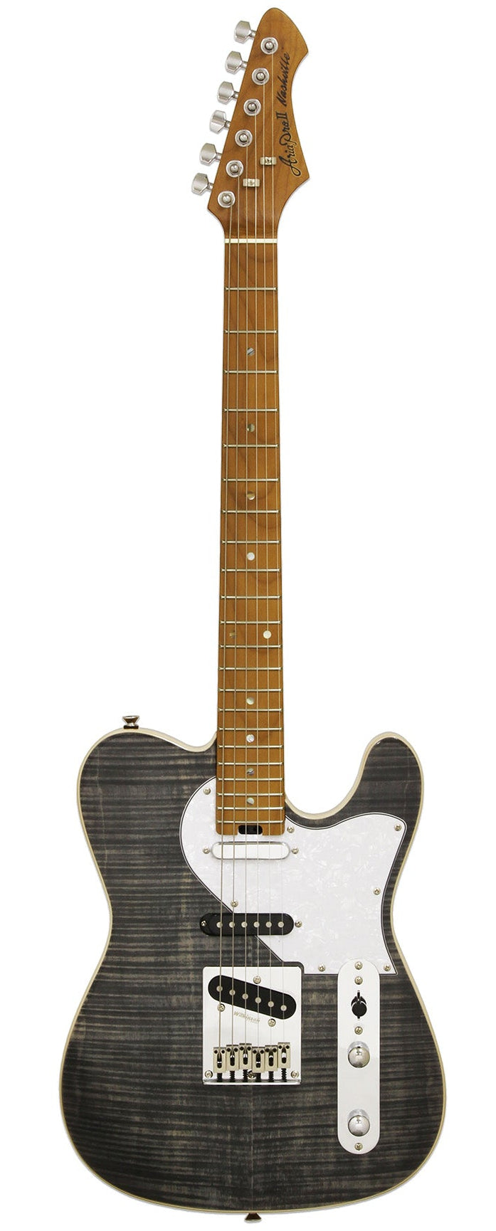 Aria 615 MK2 Nashville T-Type Electric Guitar in Black Diamond