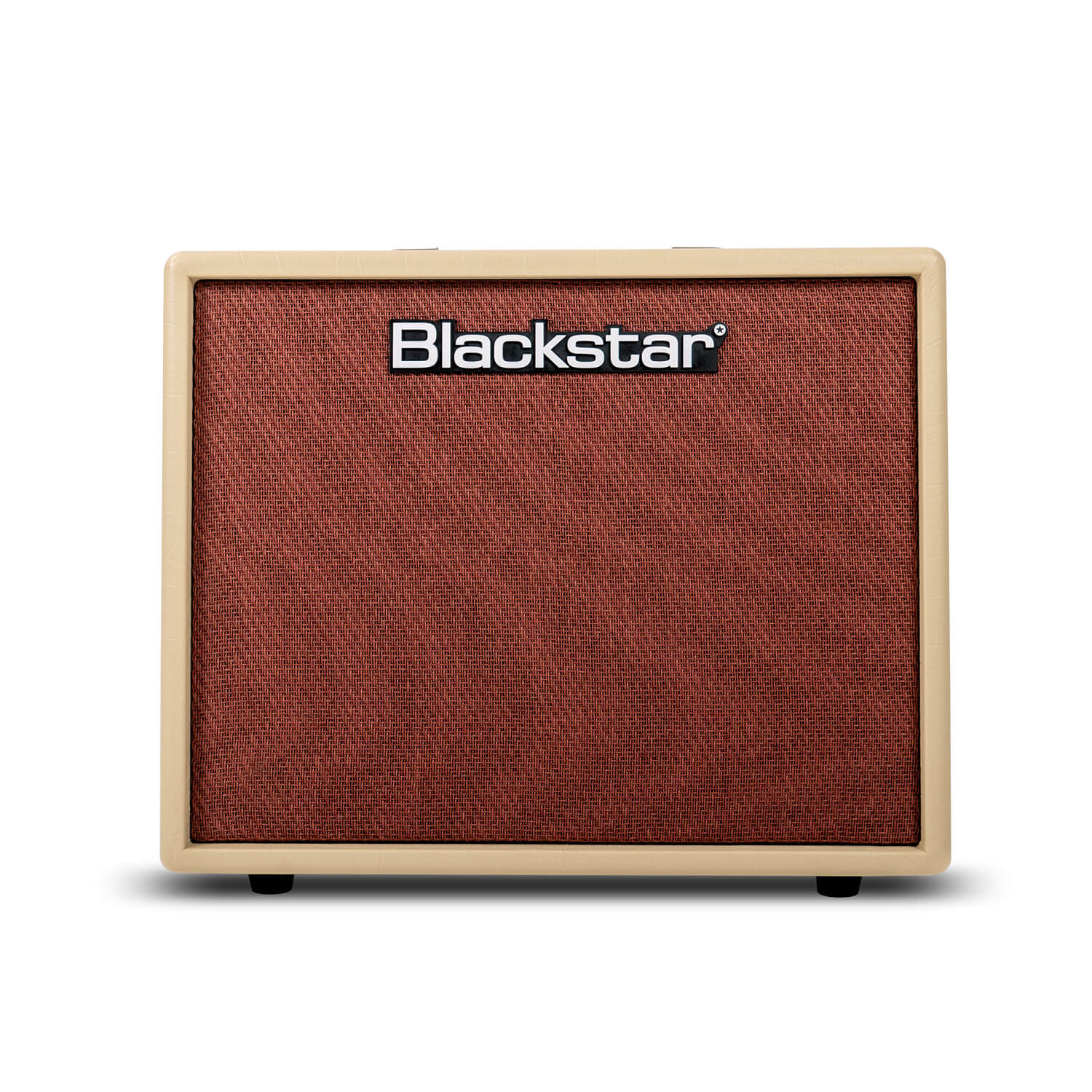 Beige-framed Blackstar amplifier with a brown textured front grille and bold Blackstar logo centered at the top.