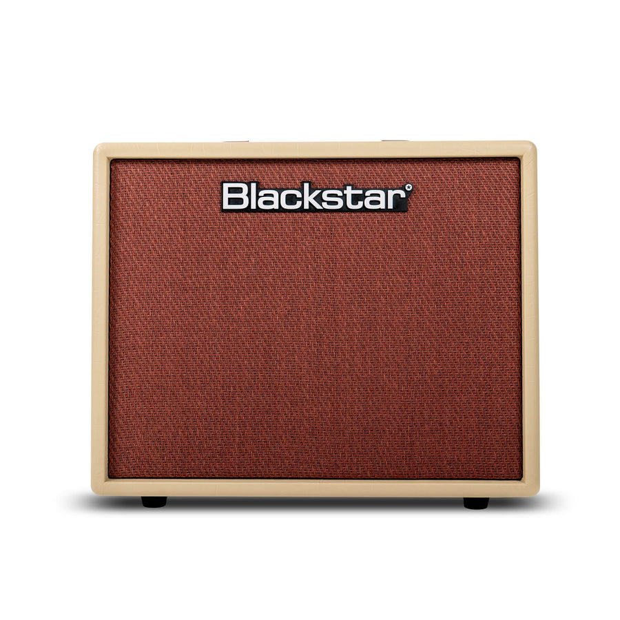 Beige-framed Blackstar amplifier with a brown textured front grille and bold Blackstar logo centered at the top.