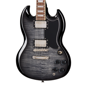 Epiphone SG Tribute Plus Flame Top in Ebony Burst