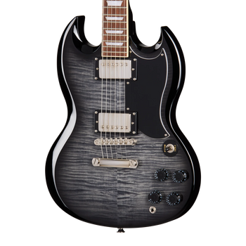 Epiphone SG Tribute Plus Flame Top in Ebony Burst