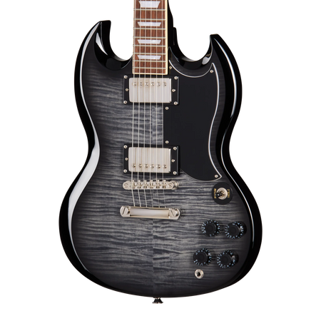 Epiphone SG Tribute Plus Flame Top in Ebony Burst