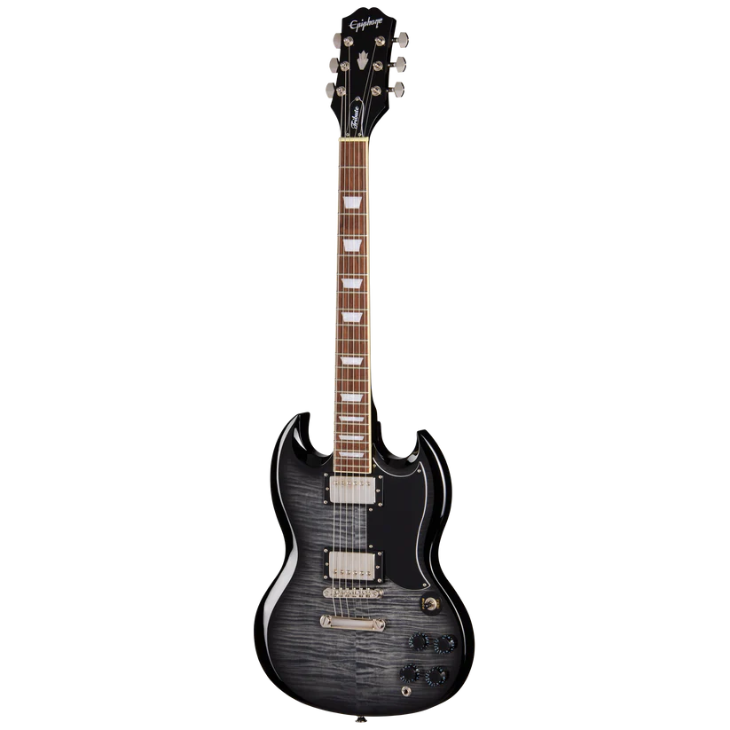 Epiphone SG Tribute Plus Flame Top in Ebony Burst