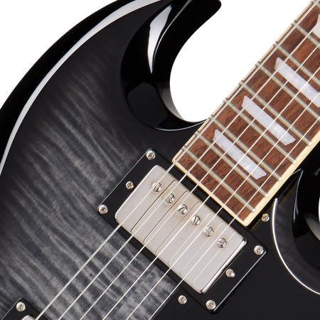 Epiphone SG Tribute Plus Flame Top in Ebony Burst
