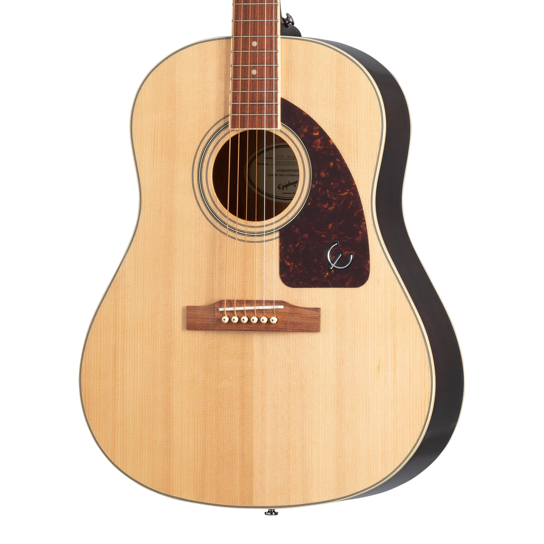 Guitare électro-acoustique Epiphone J-45 EC Studio Solid Top, finition naturelle