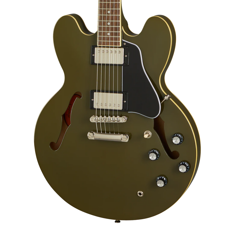 Epiphone ES-335 Semi-Hollow Electric in Worn Olive Drab