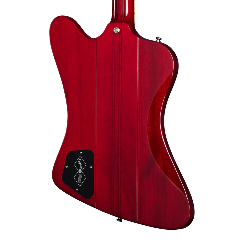 Epiphone 1963 Firebird V Maestro Vibrola color Cerise avec étui rigide