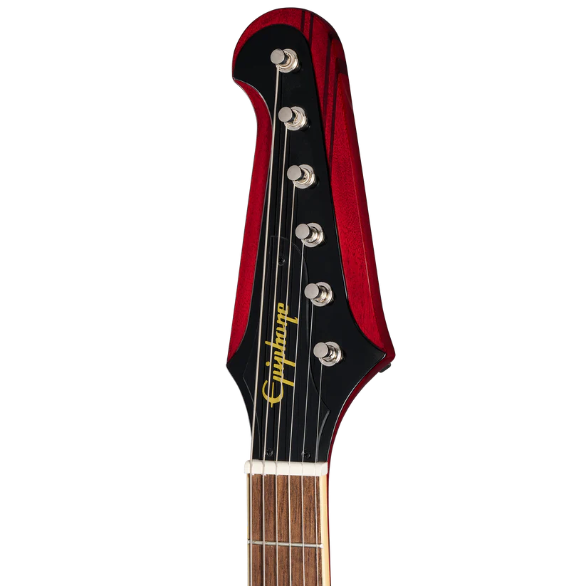 Epiphone 1963 Firebird V Maestro Vibrola color Cerise avec étui rigide