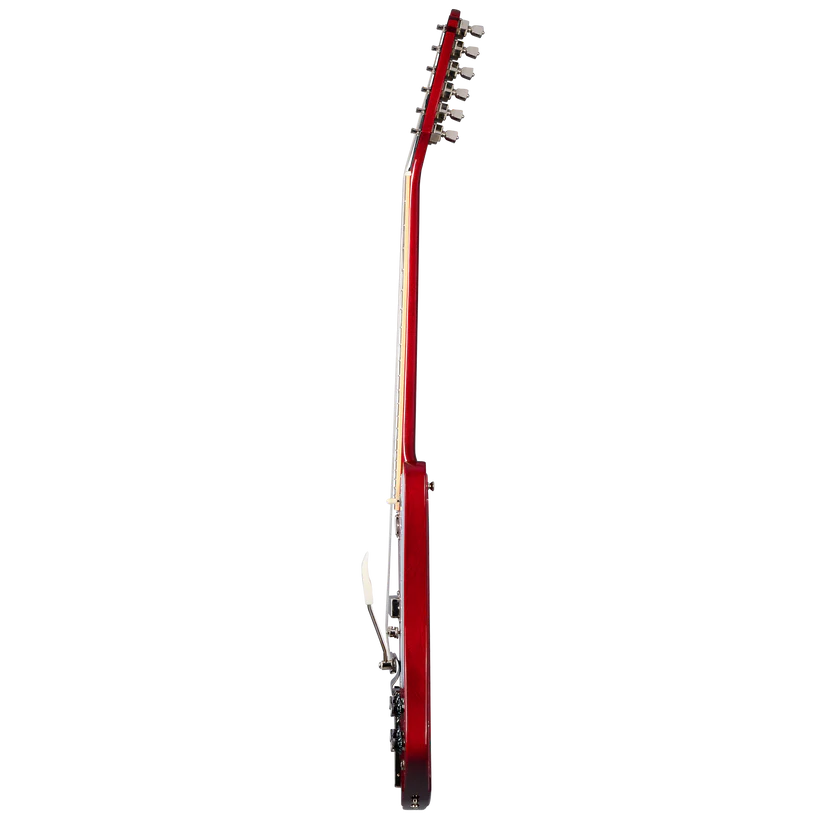 Epiphone 1963 Firebird V Maestro Vibrola color Cerise avec étui rigide